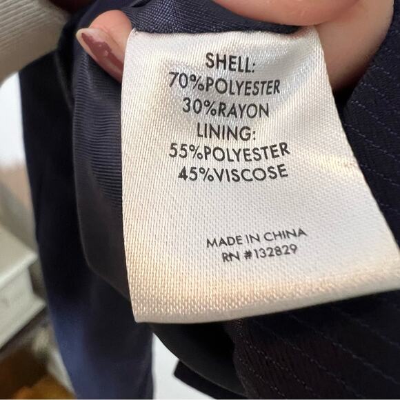 Revolve L’academie Aven Cropped Blazer in Navy Stripe - Picture 7 of 7